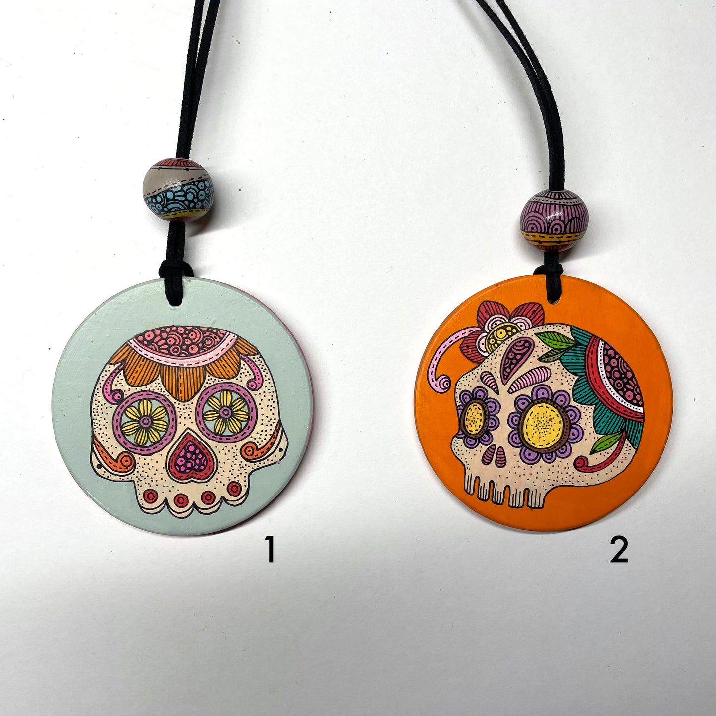 Hand-Painted Sugar Skull Ornament - Unique Decor