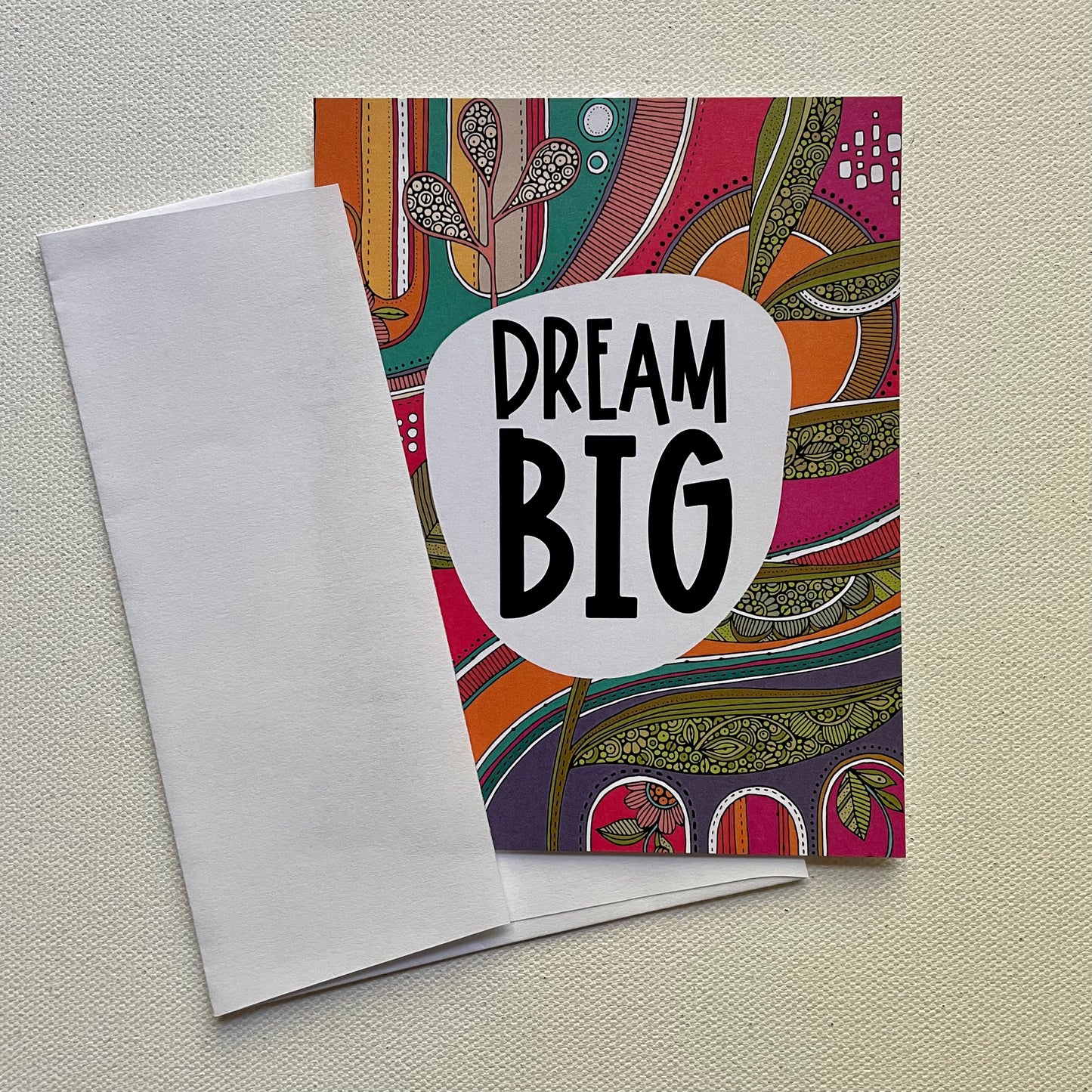 Set of 10 inspirational flat cards with 10 envelopes