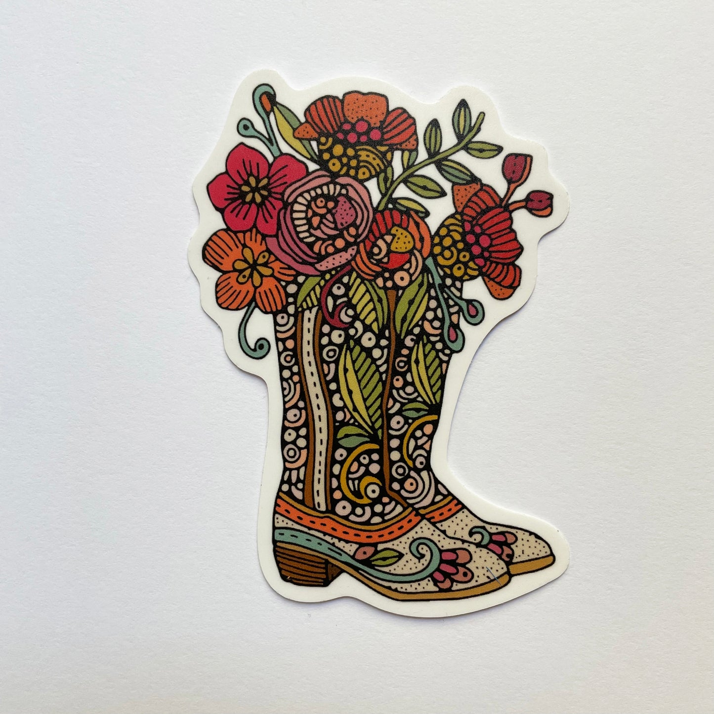 Boot with Flowers Sticker