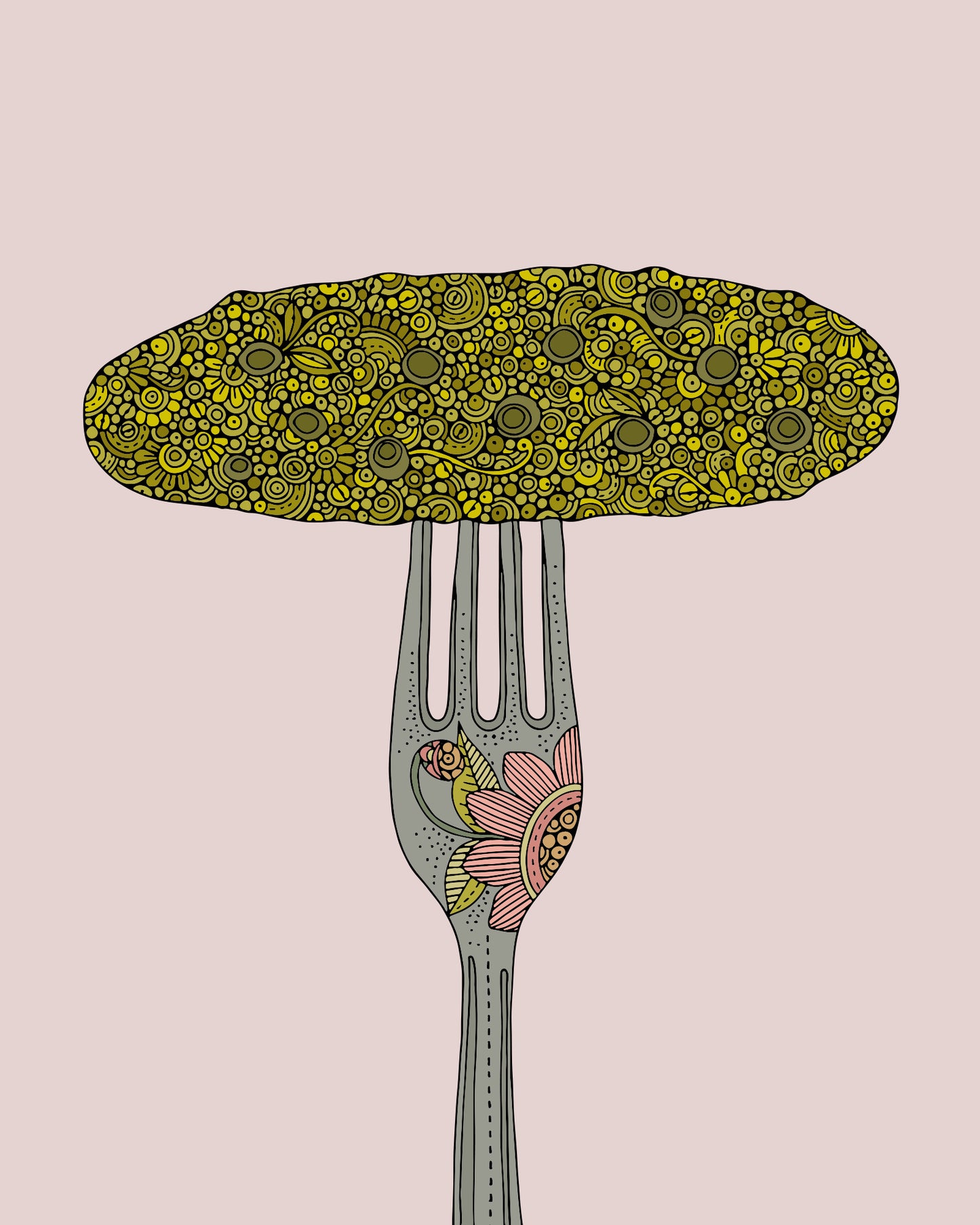Dill with It – Whimsical Pickle Kitchen Art Print