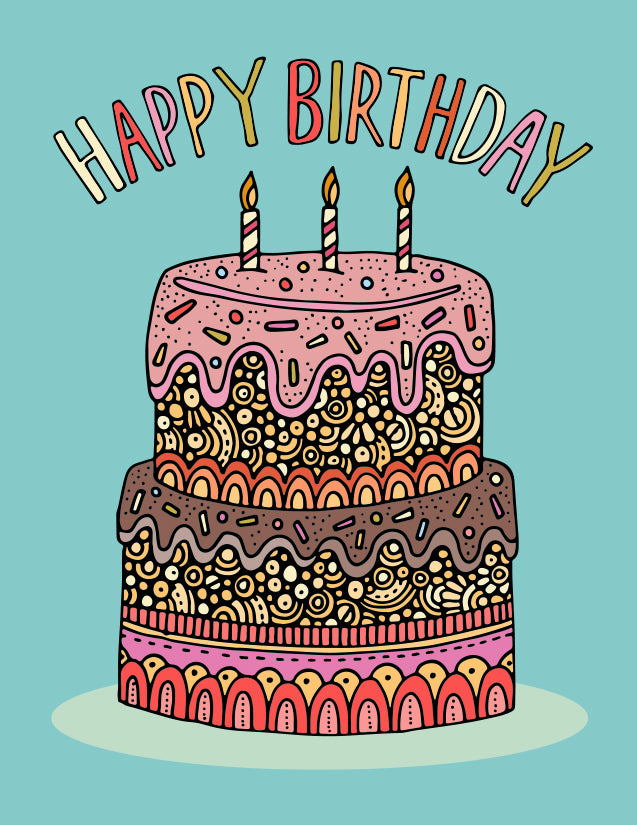 Happy Birthday colorful cake (Copy)