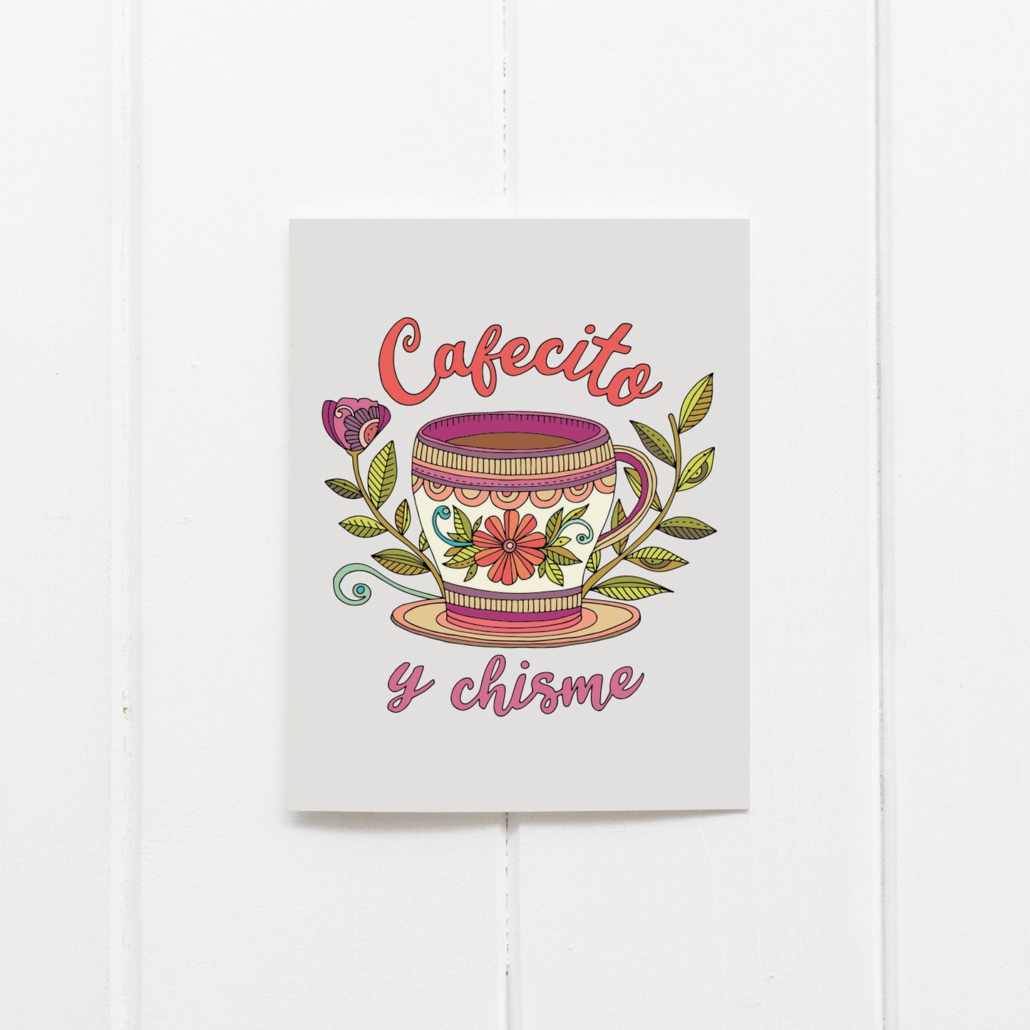 Cafecito y Chisme - Greeting card