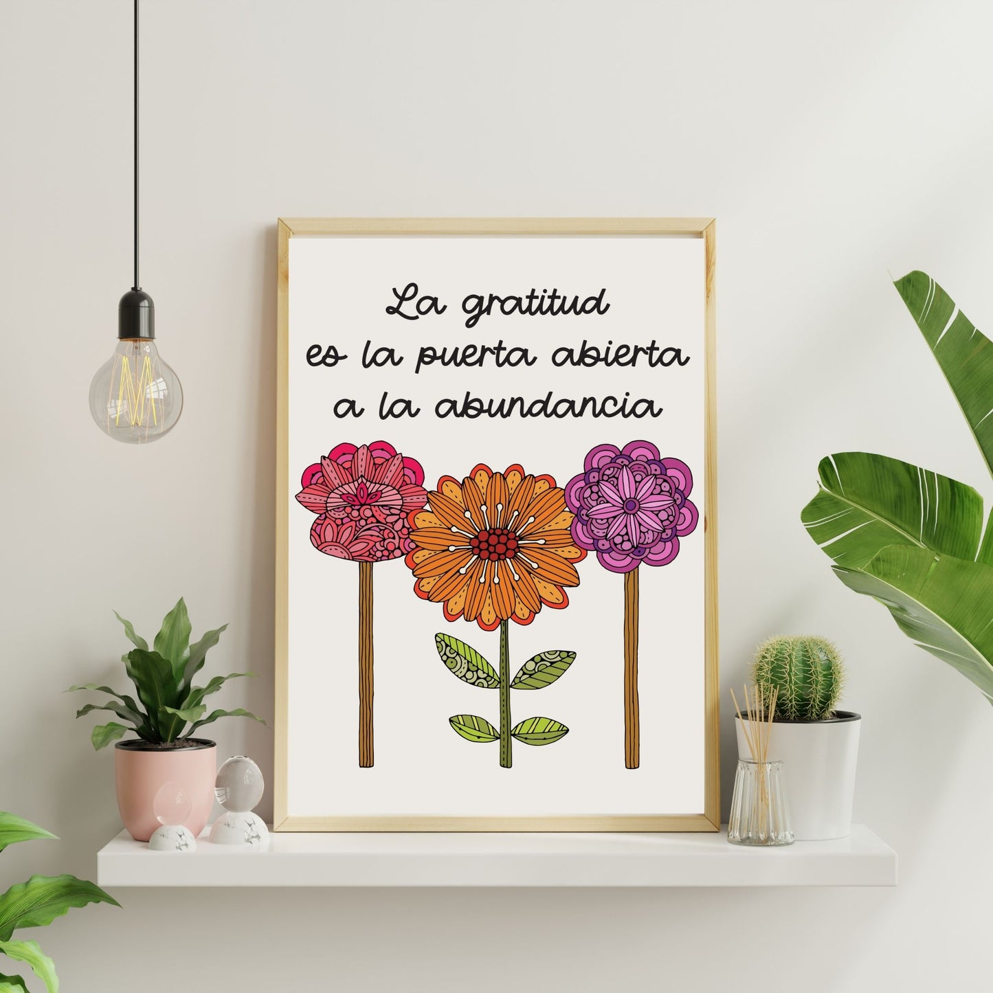 Motivational Art Print La Gratitud es la puerta abierta a la abundancia