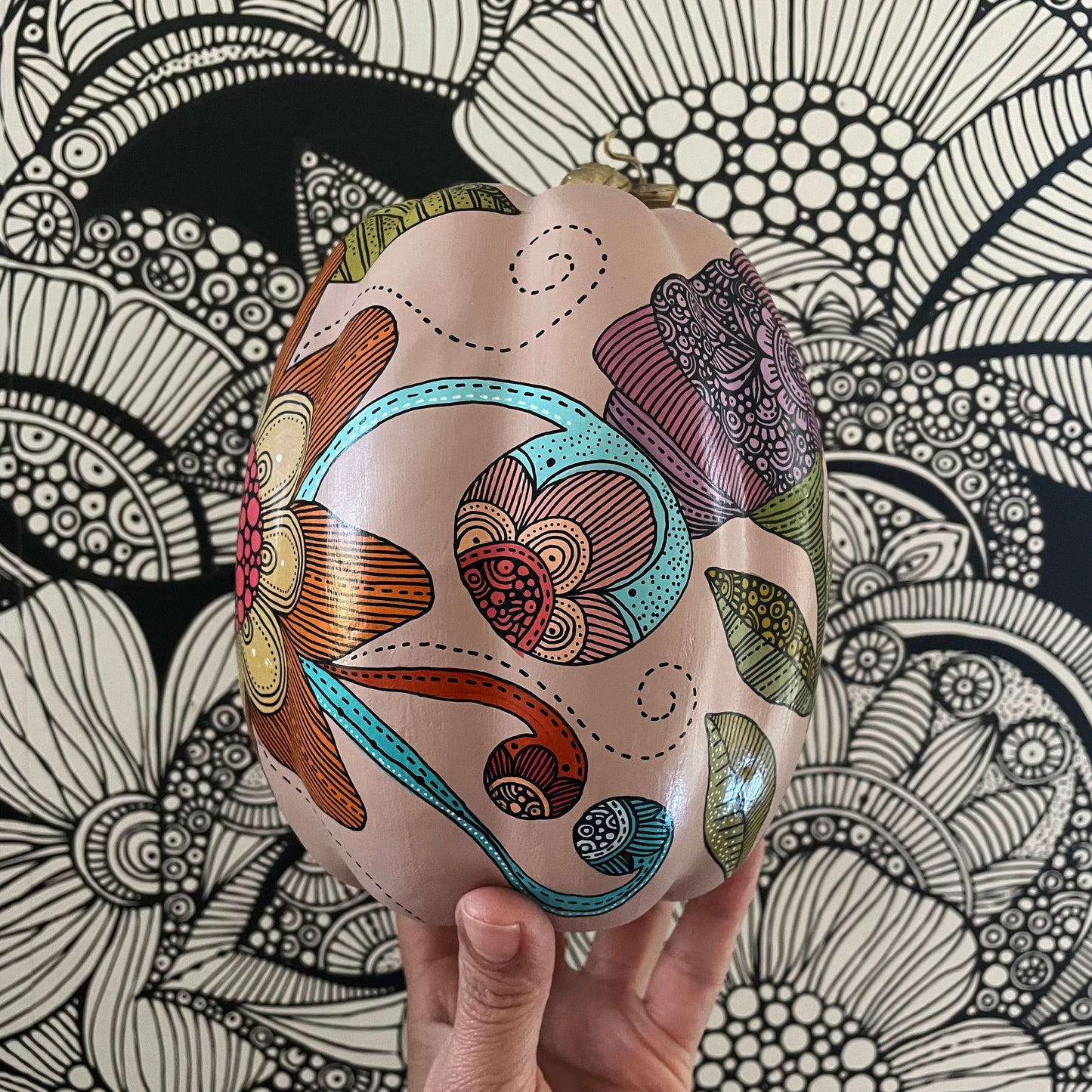 Hand painted Pumpkin - 7 (6.75 inches)