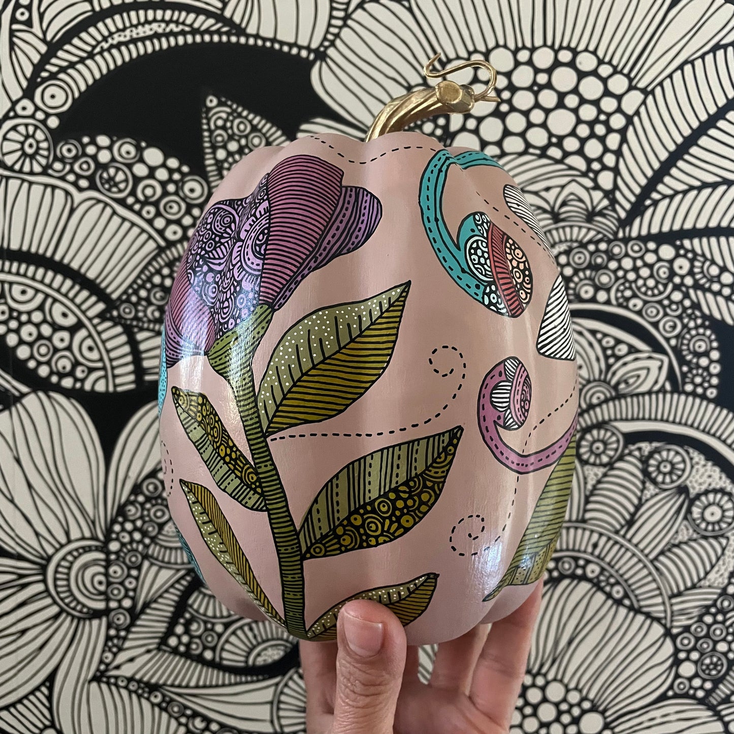 Hand painted Pumpkin - 7 (6.75 inches)