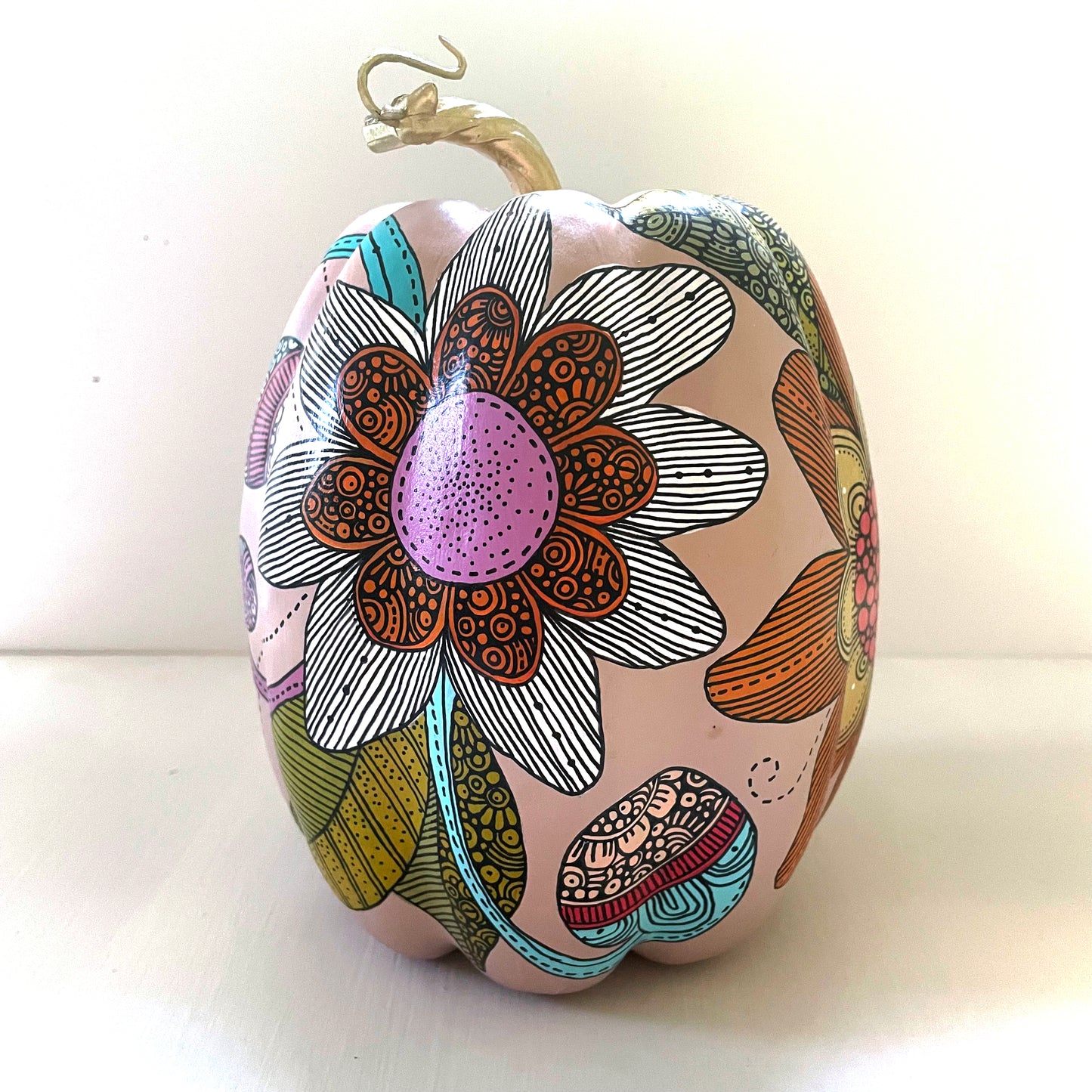 Hand painted Pumpkin - 7 (6.75 inches)