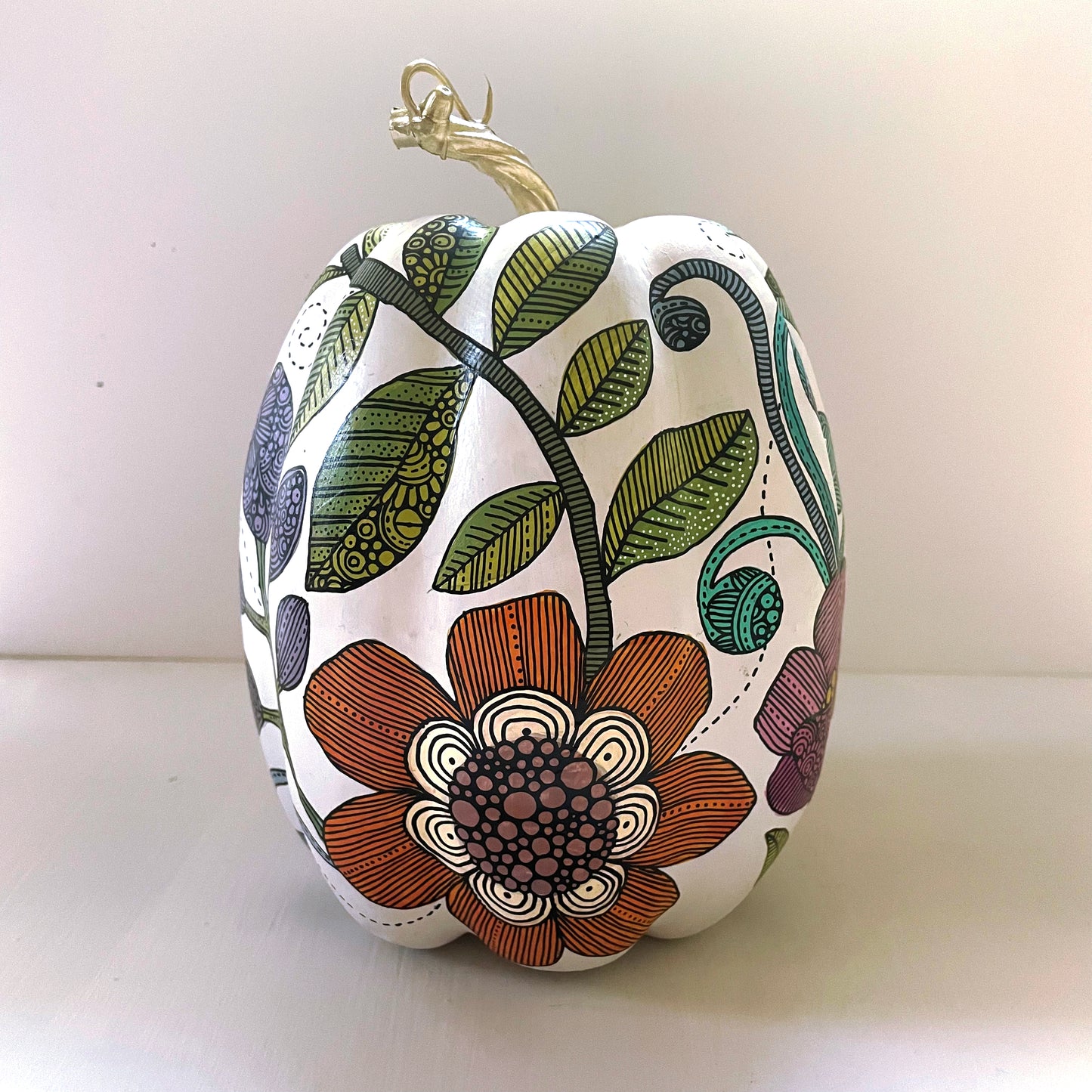 Hand painted Pumpkin - 7 (6.75 inches)