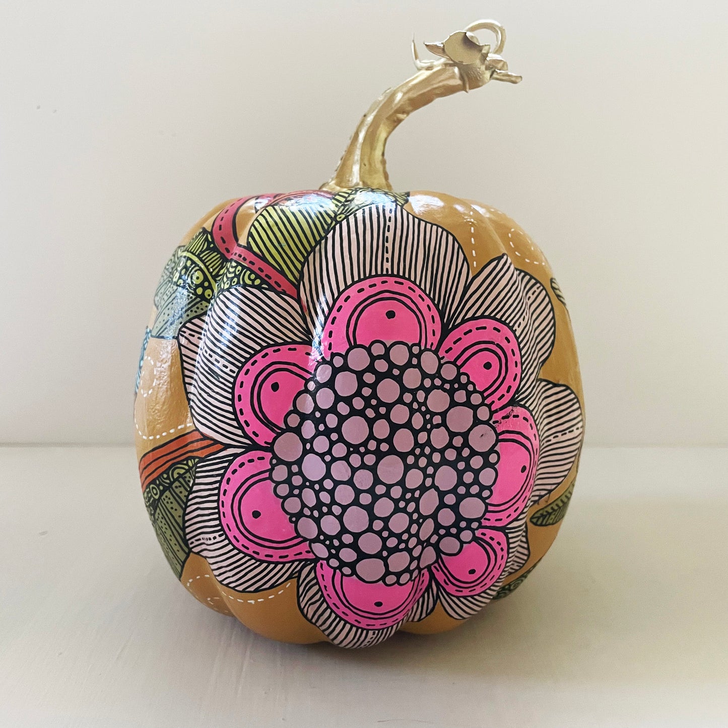 Hand painted Pumpkin - 6 (5 inches)