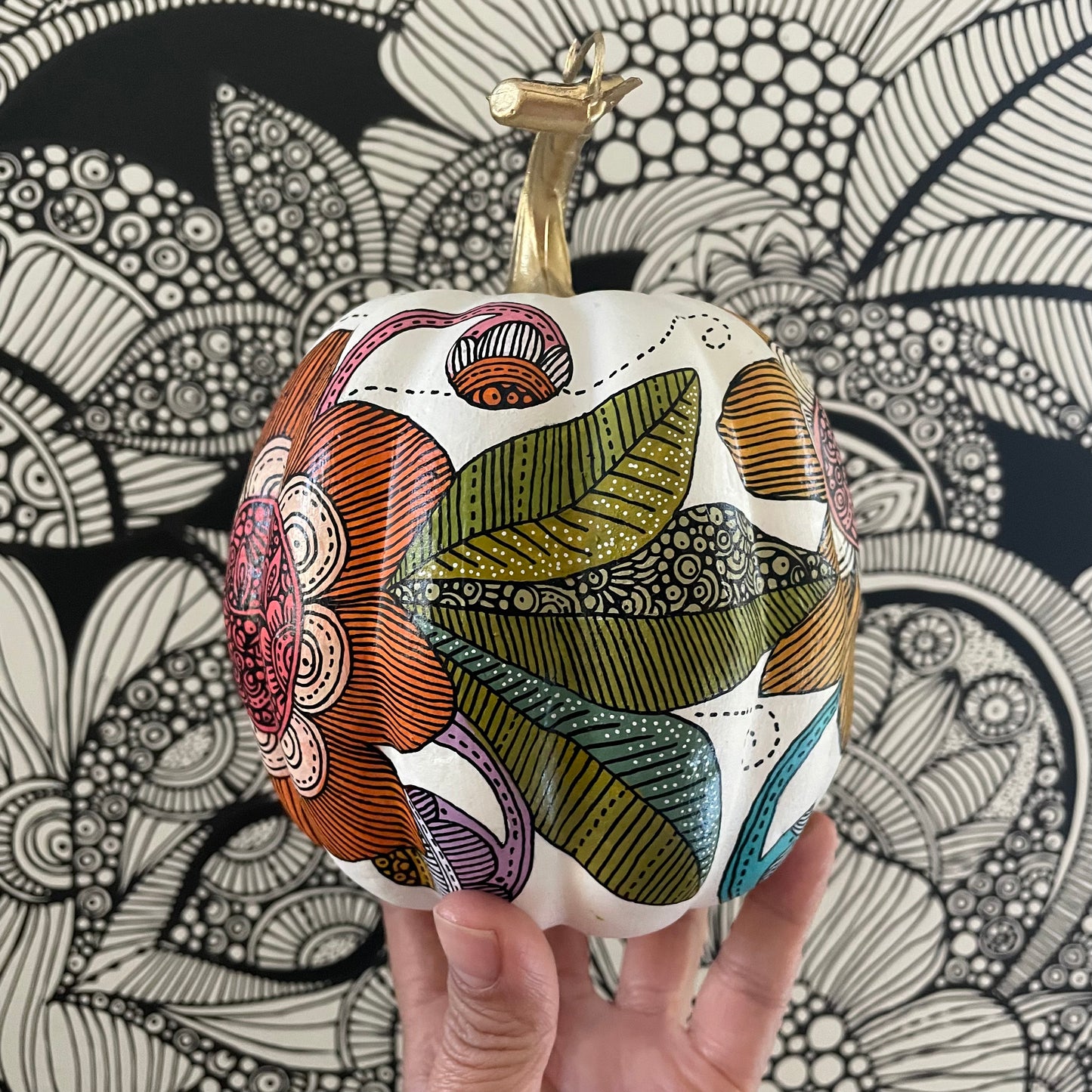 Hand painted Pumpkin - 5 (5 inches)