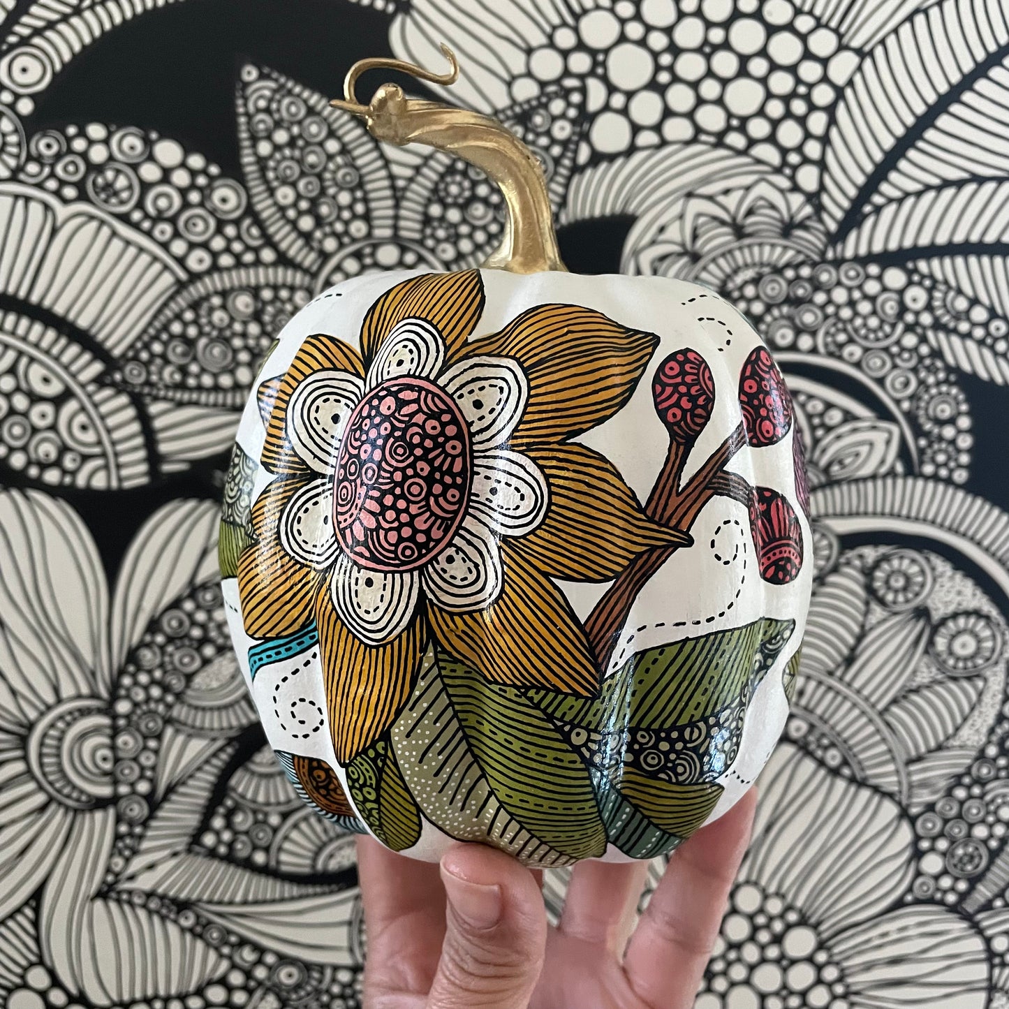 Hand painted Pumpkin - 5 (5 inches)