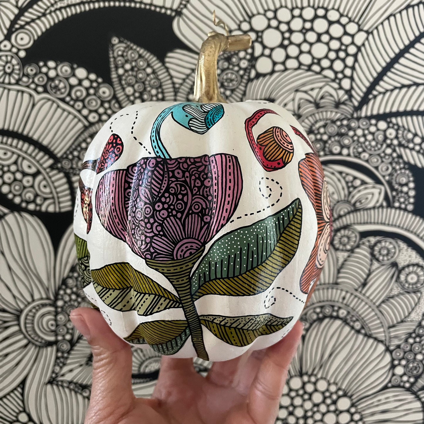 Hand painted Pumpkin - 5 (5 inches)