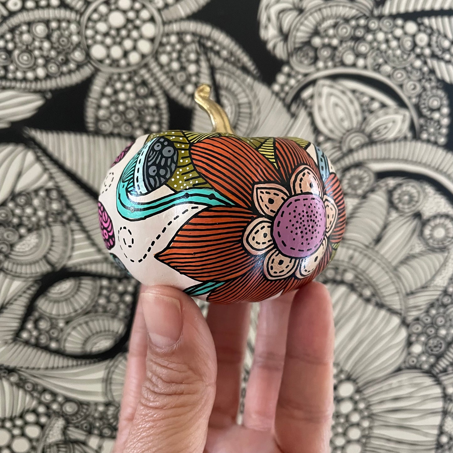 Hand painted Pumpkin - 4 (3 inches)