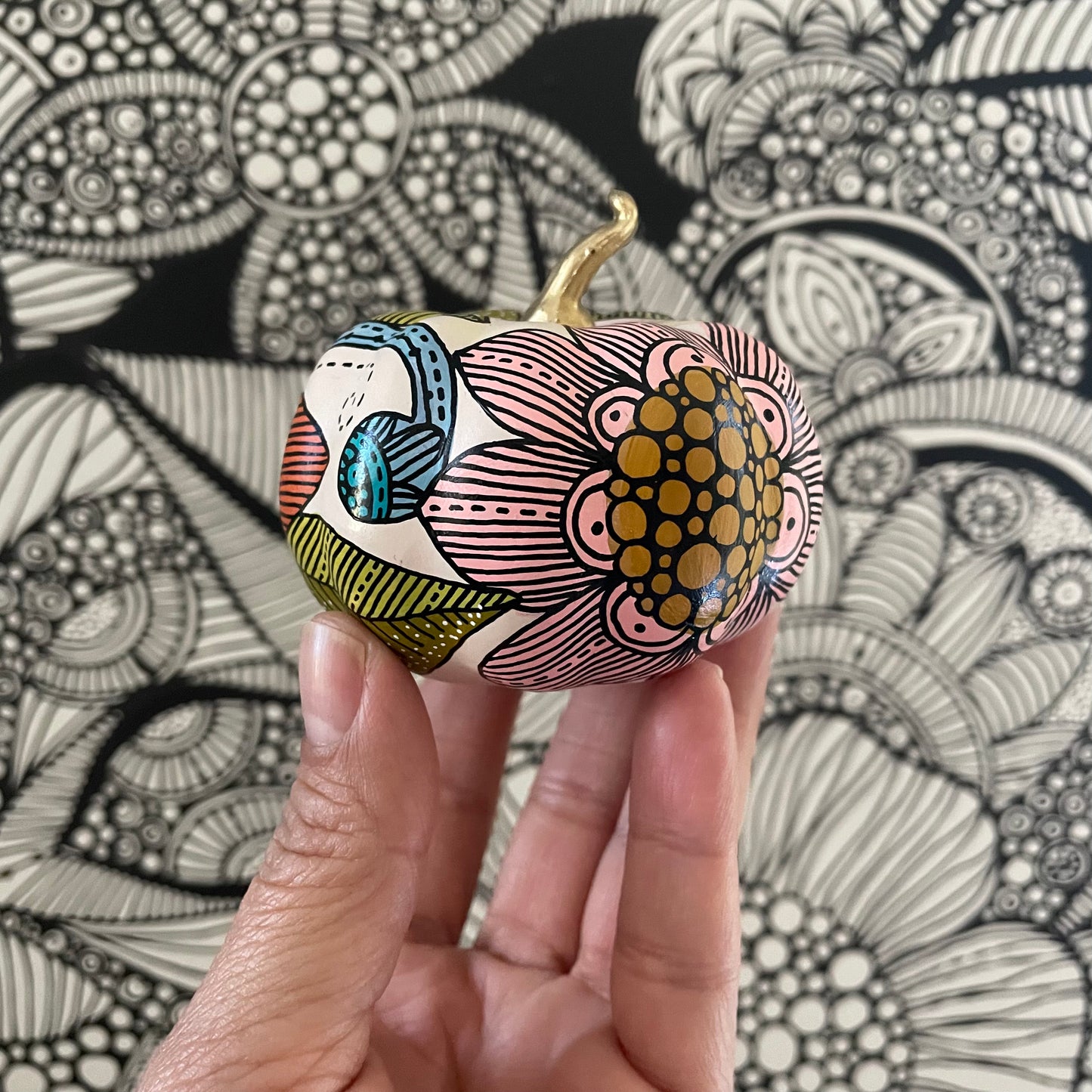 Hand painted Pumpkin - 4 (3 inches)