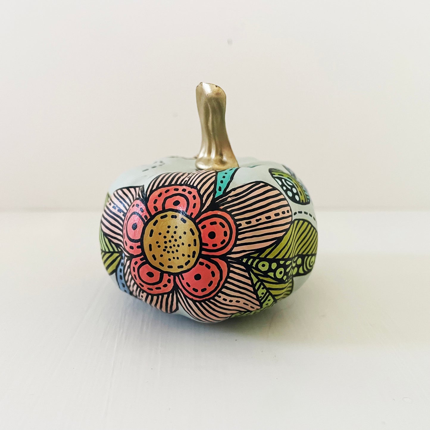 Hand painted pumpkin -1 (2.4 inches)
