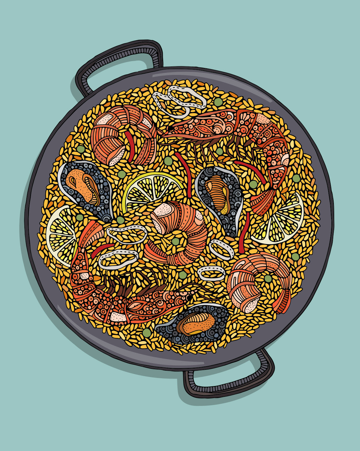 Paella (blue background)