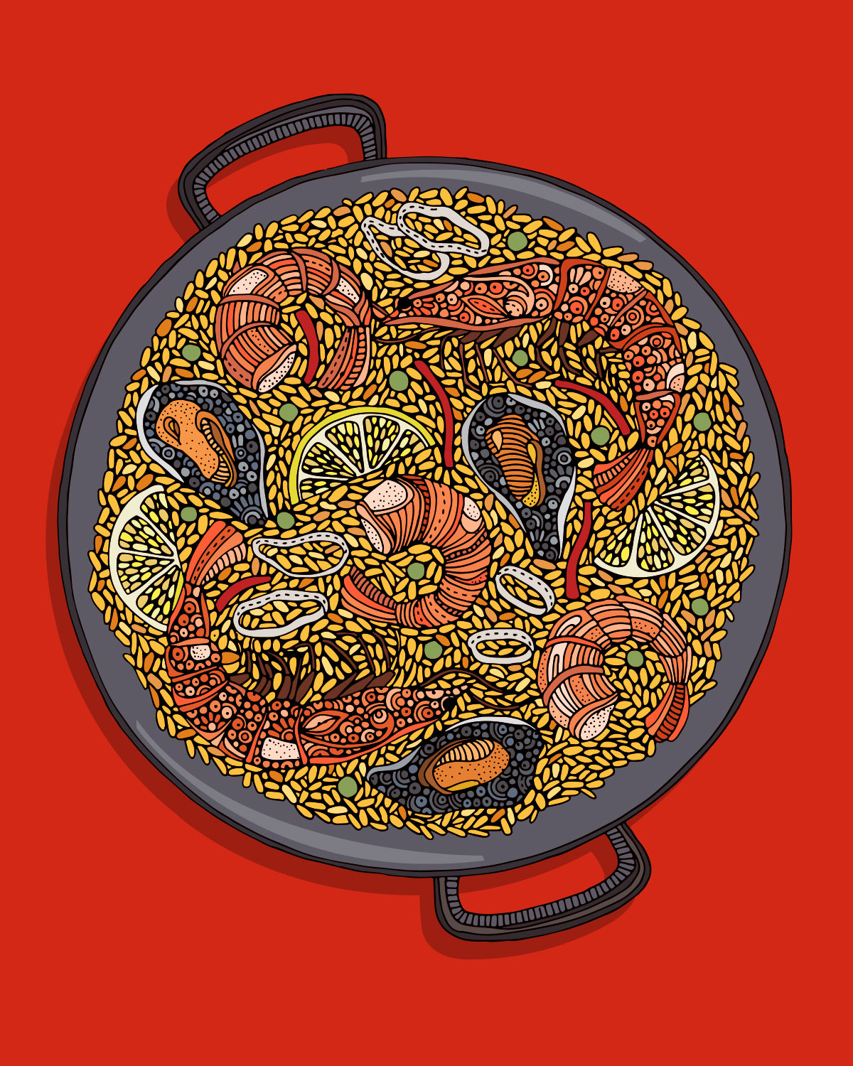 Paella (red background)