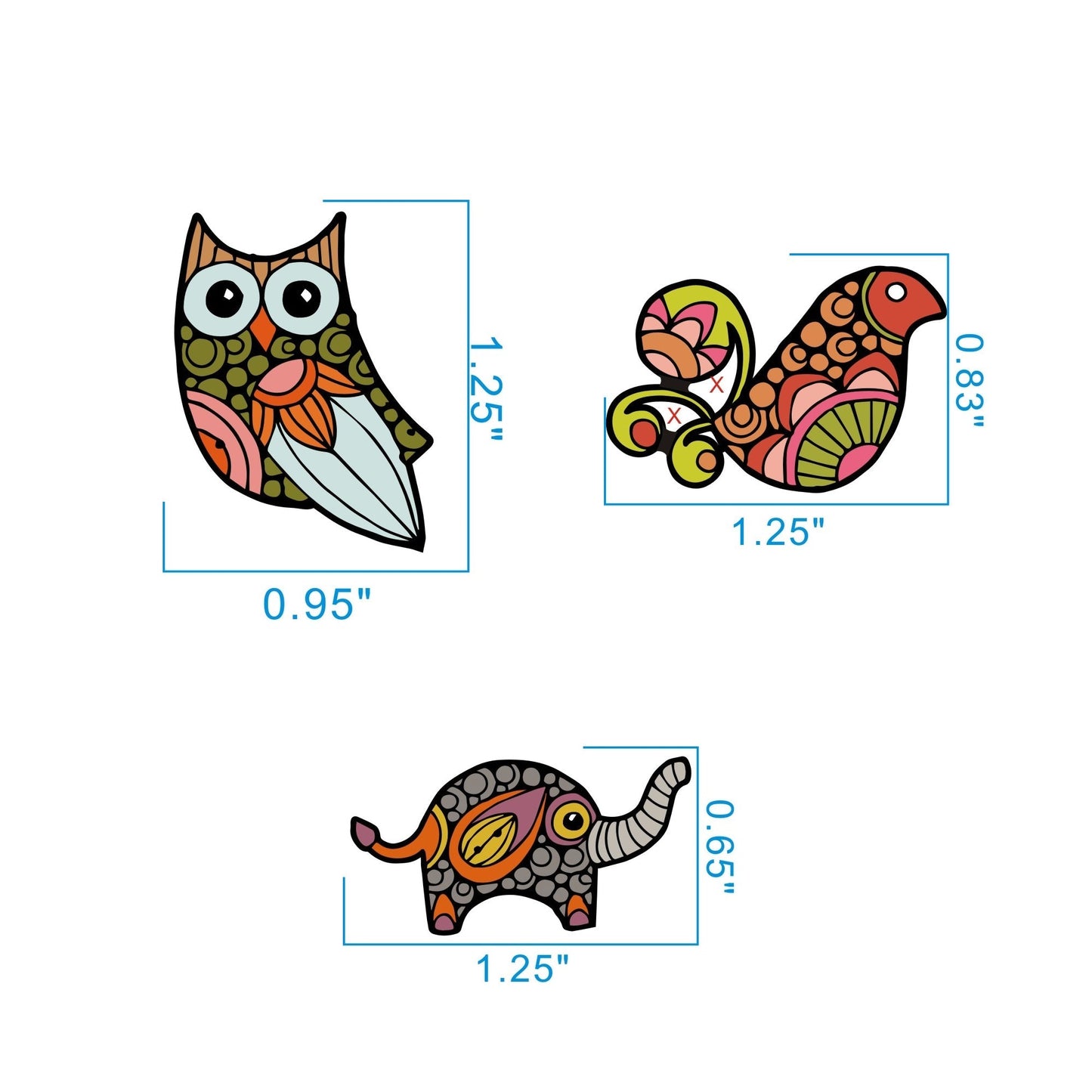 Cute soft enamel pins, Owl Pin, Bird Pin, Elephant pin