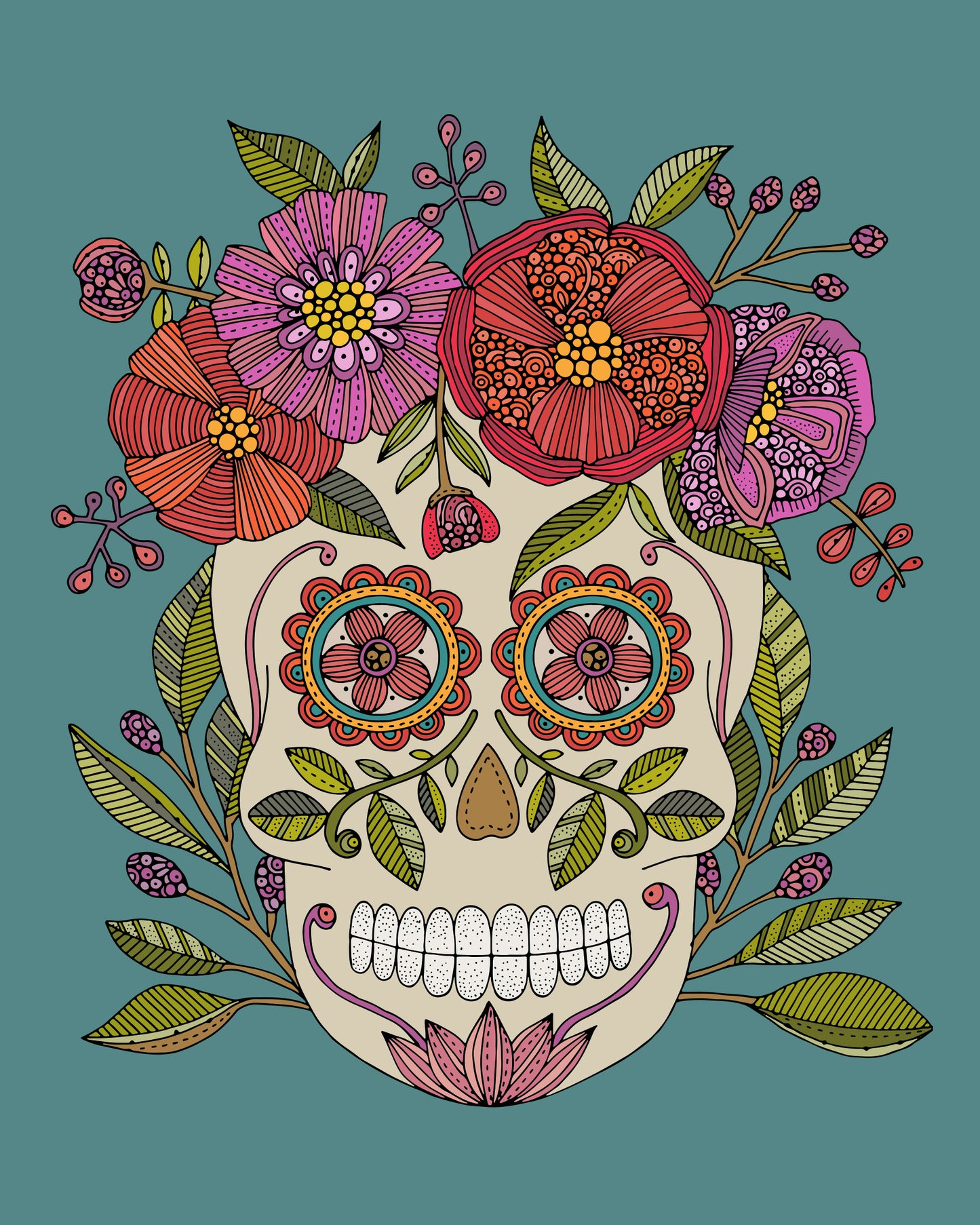 Sugar Skull (blue background)