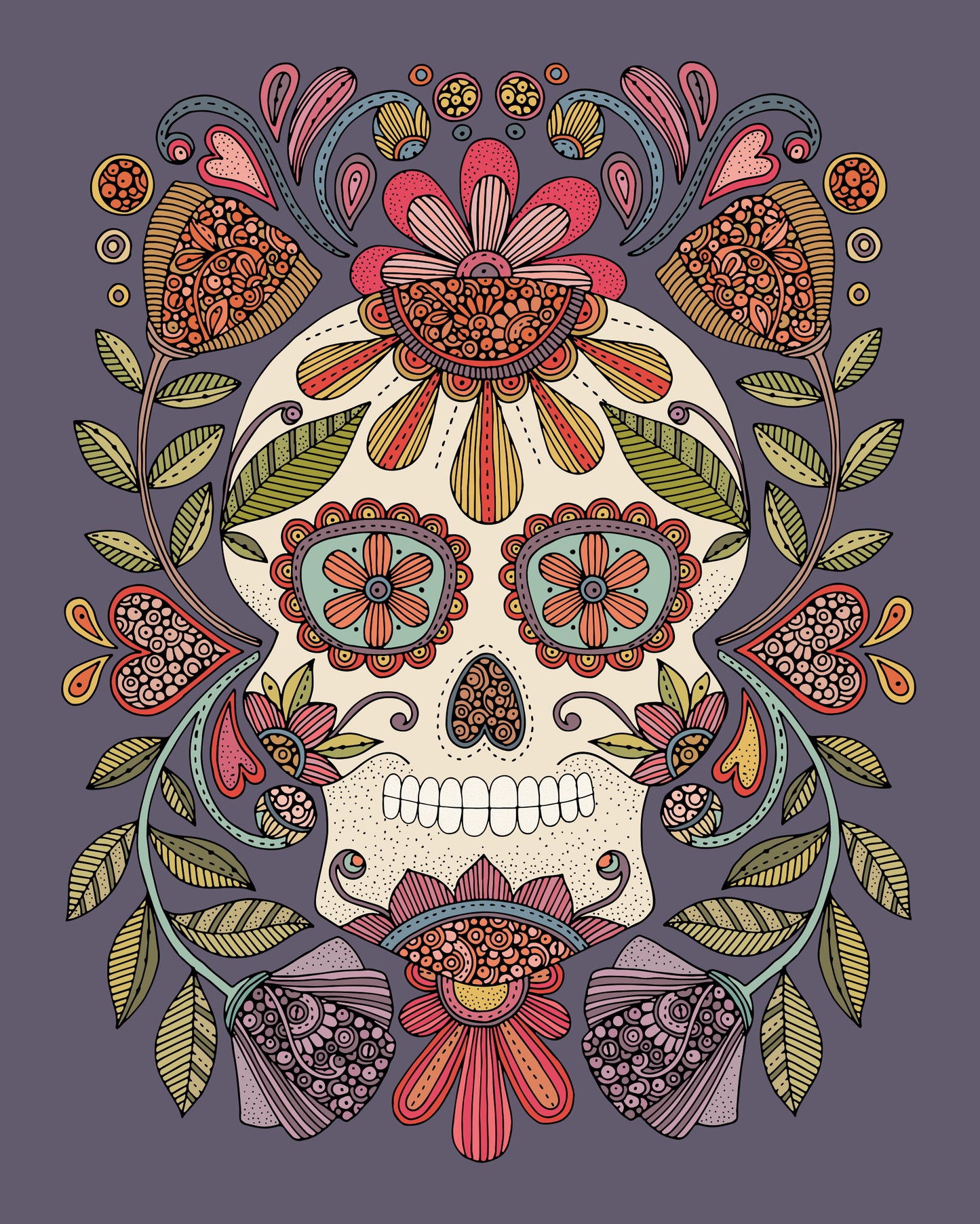 Sugar Skull (purple background)