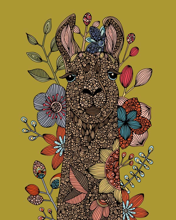 The llama with flowers