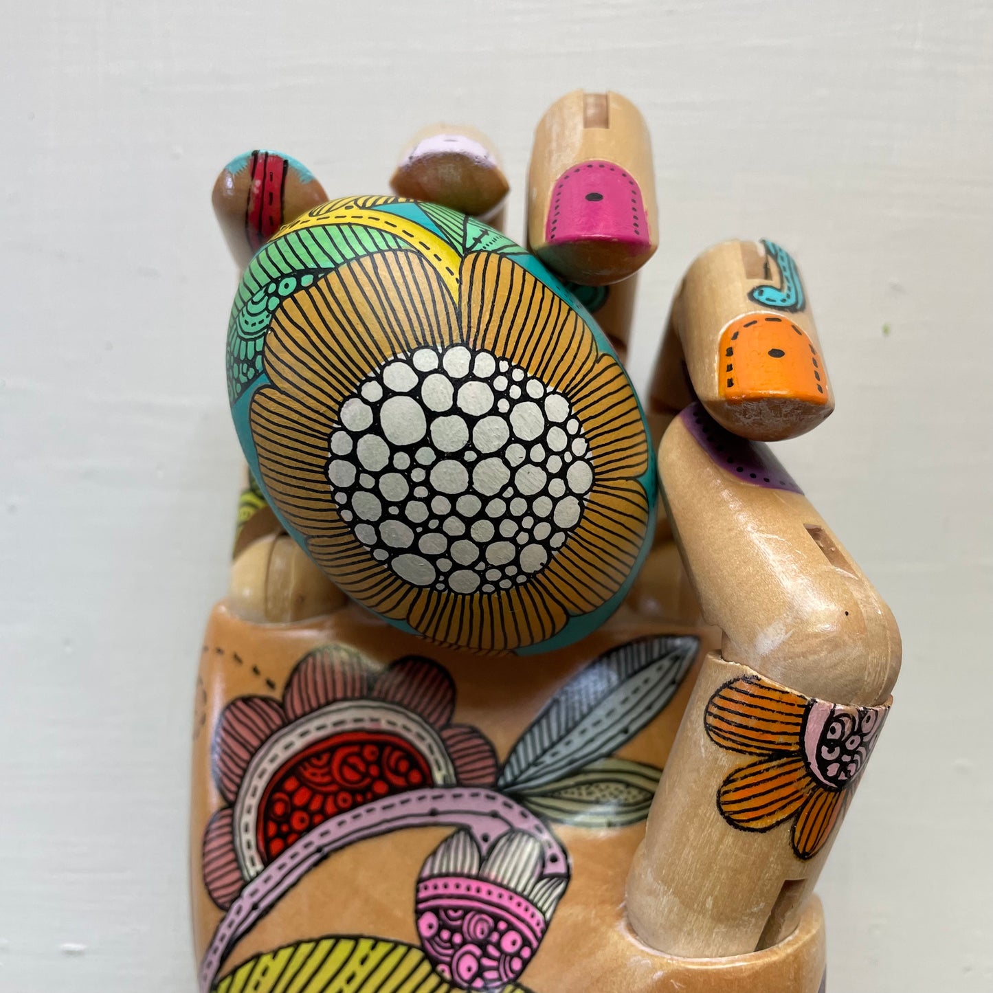 Hand-Painted Wood Easter Egg: Pen & Ink Floral Decor -16