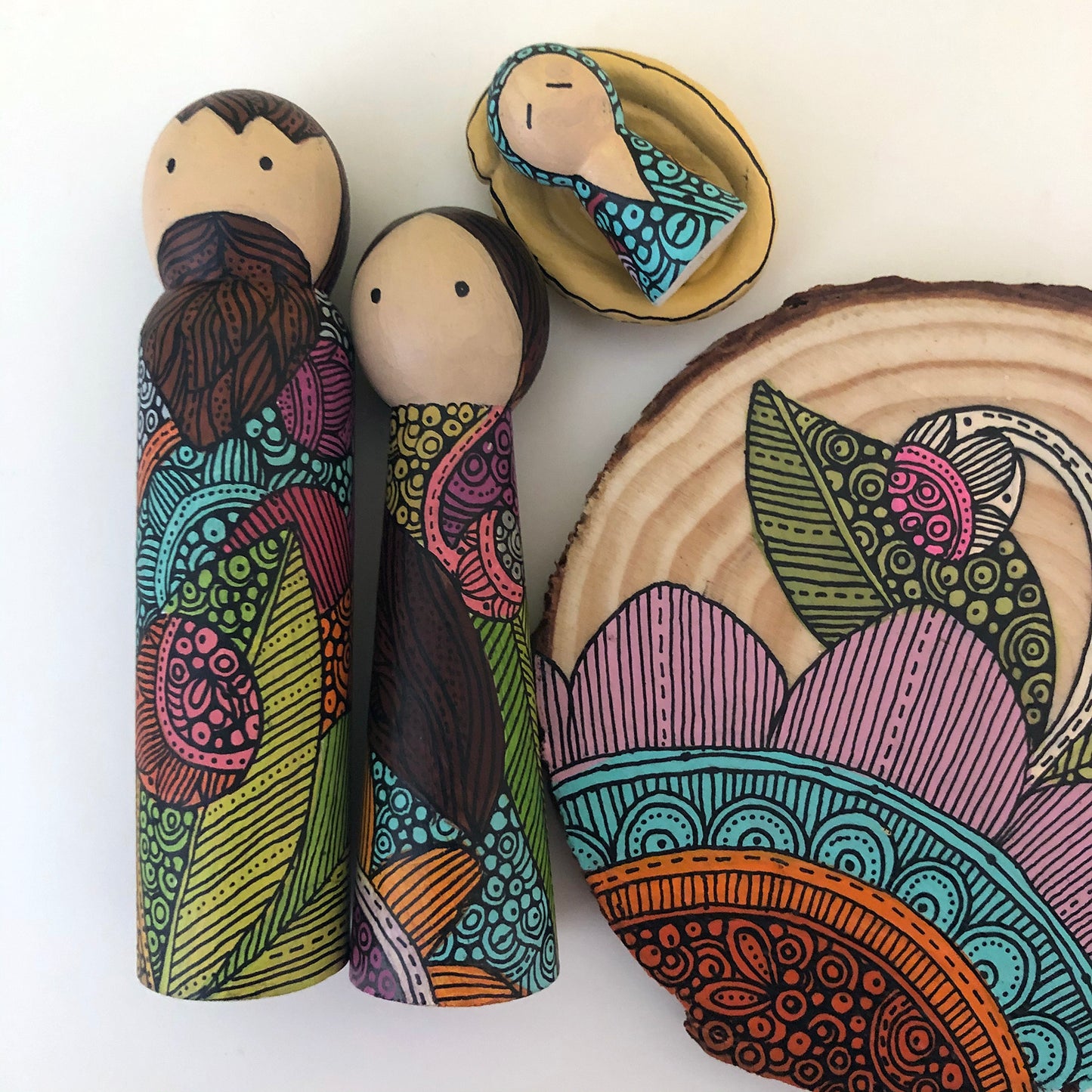 Peg Doll Nativity set - Hand Painted