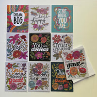 Set of 10 inspirational flat cards with 10 envelopes