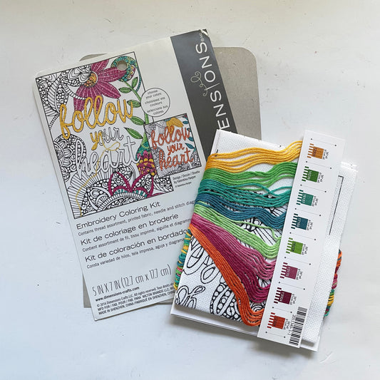 Follow your heart - embroidery kit