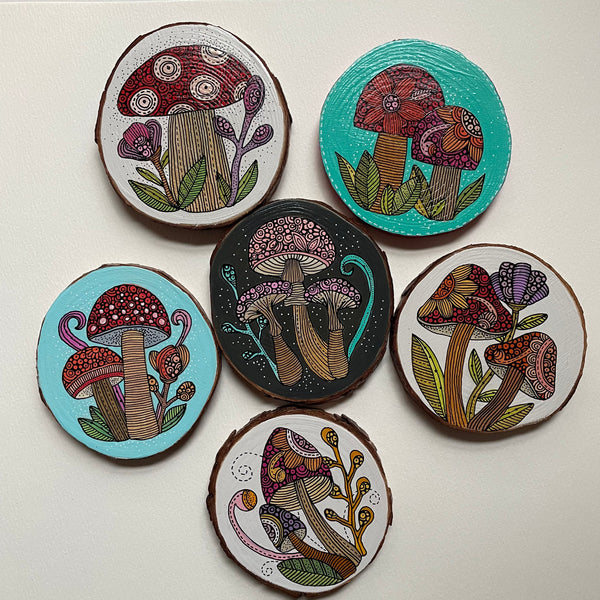 Hand painted wood slices ~ Pick ONE ~3 Inches
