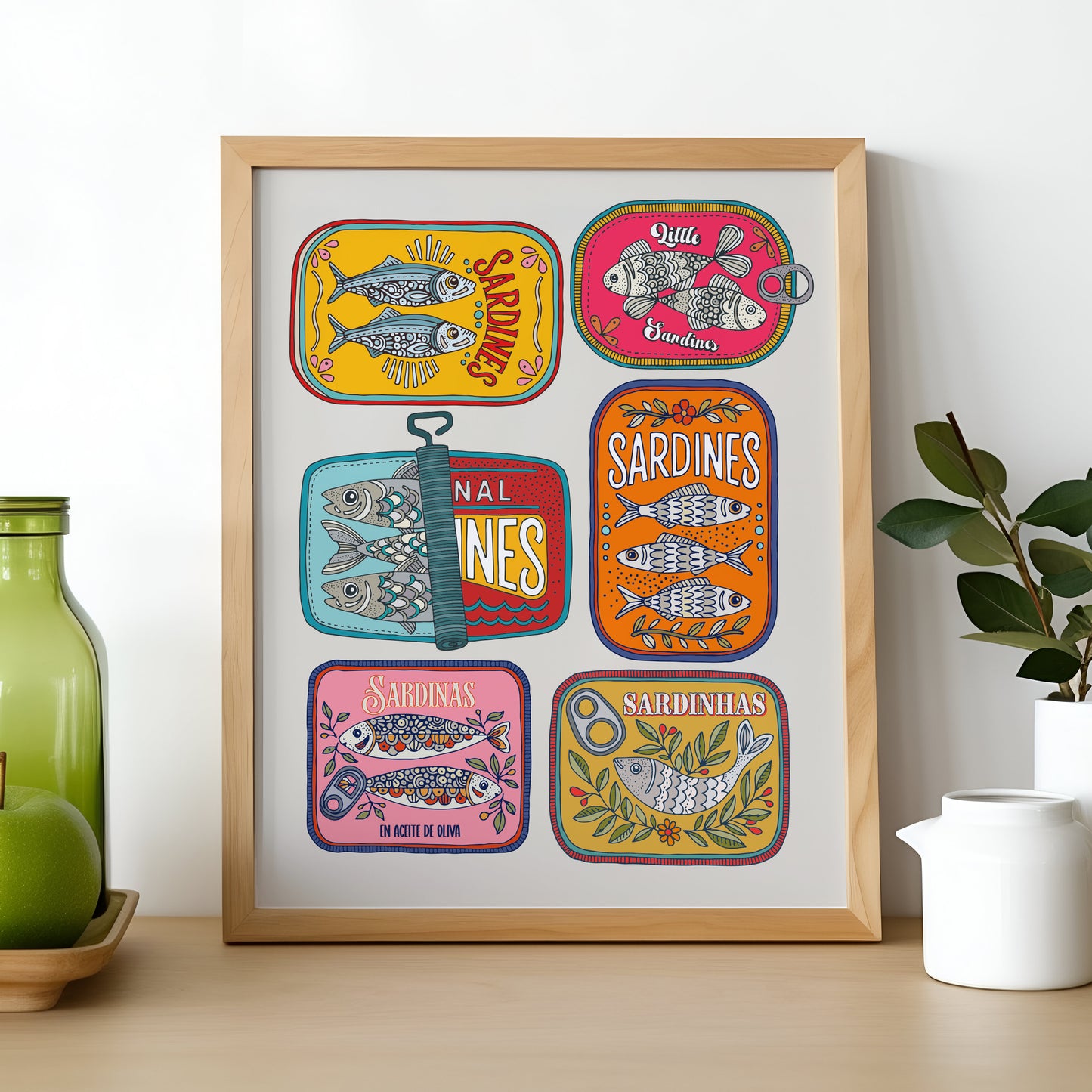 Under the Lid - Colorful Sardine Can Art Print