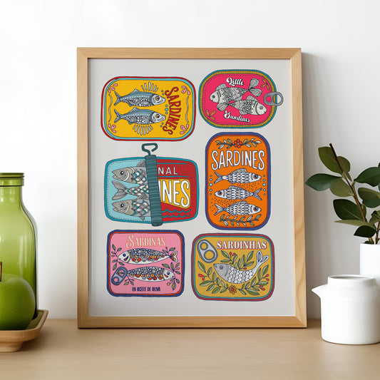 Under the Lid - Colorful Sardine Can Art Print