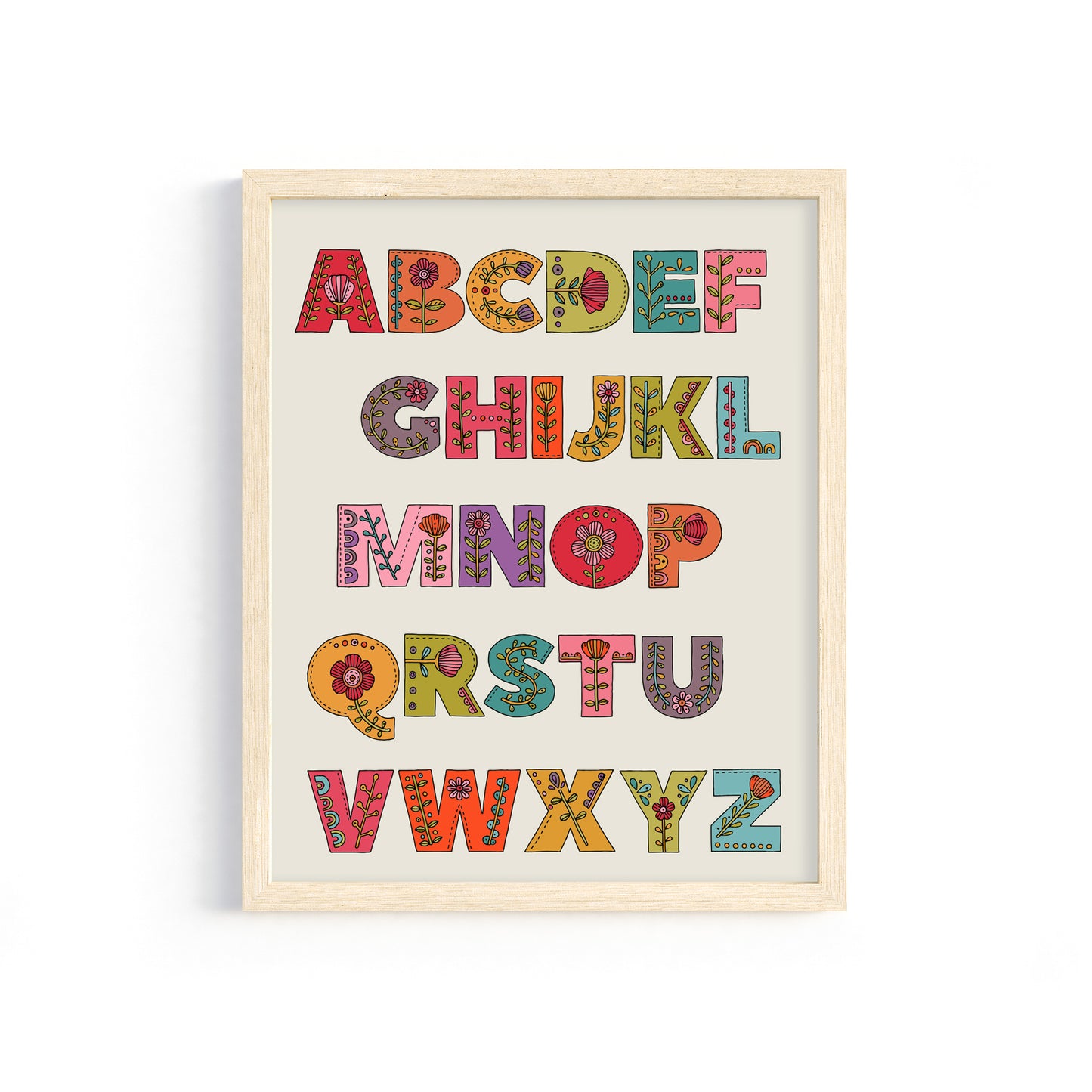 Floral Alphabet Art Print | Whimsical ABC