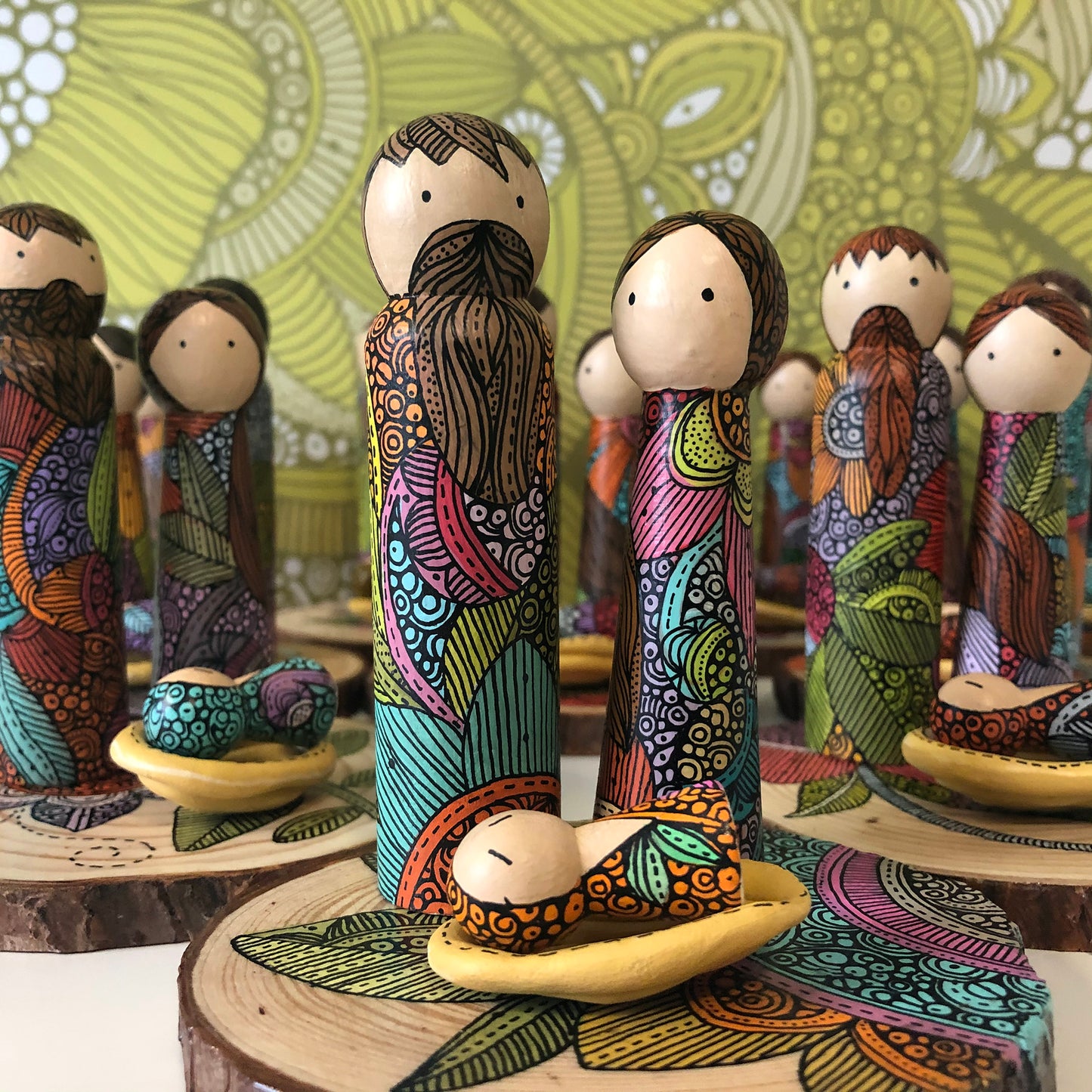 Peg Doll Nativity set - Hand Painted