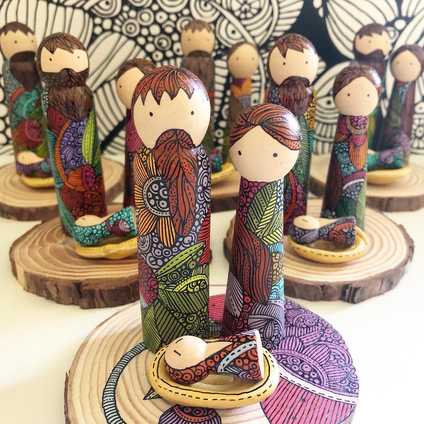 Peg Doll Nativity set - Hand Painted