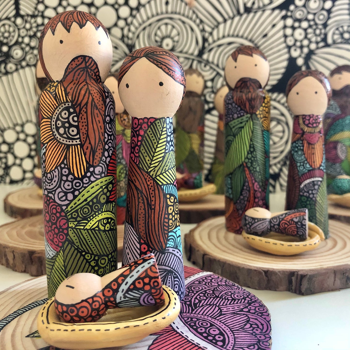 Peg Doll Nativity set - Hand Painted