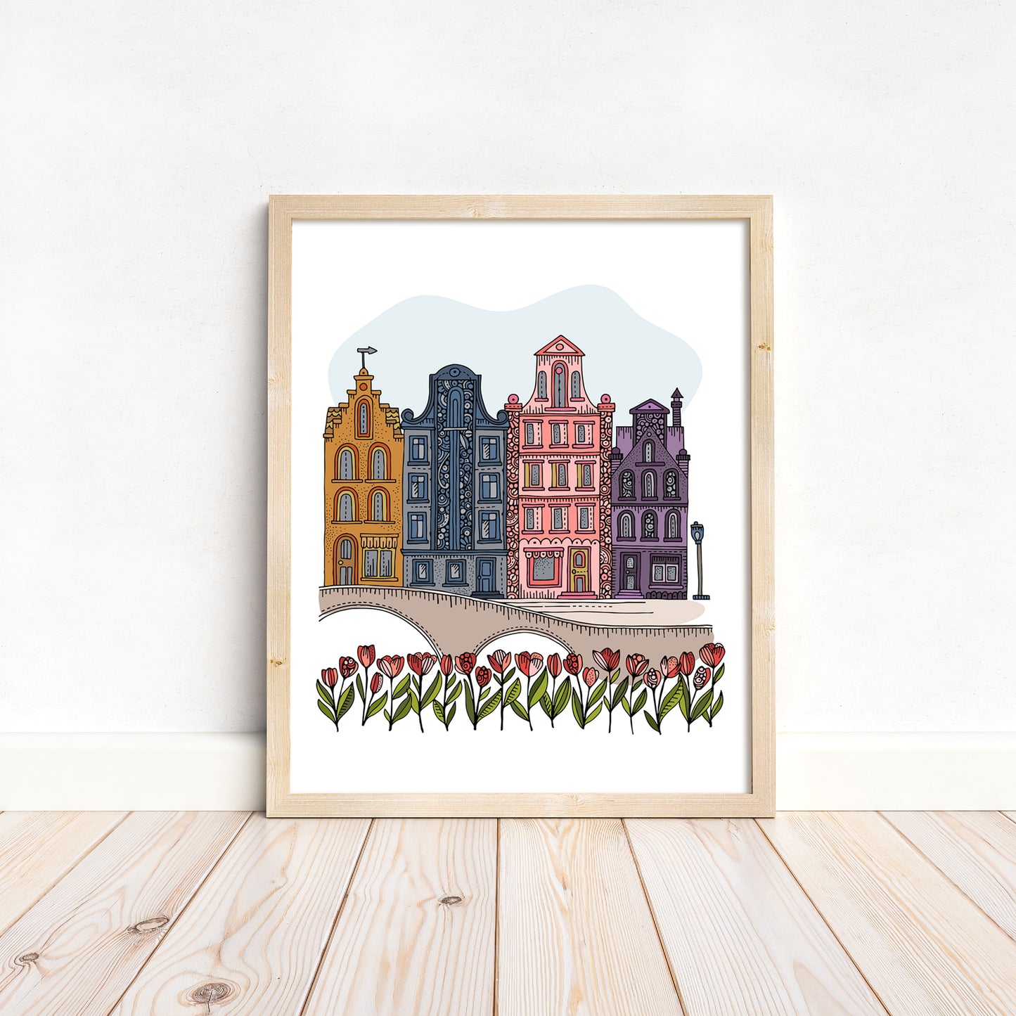 Amsterdam - 2  Art Print | Dutch Canal Houses Wall Art