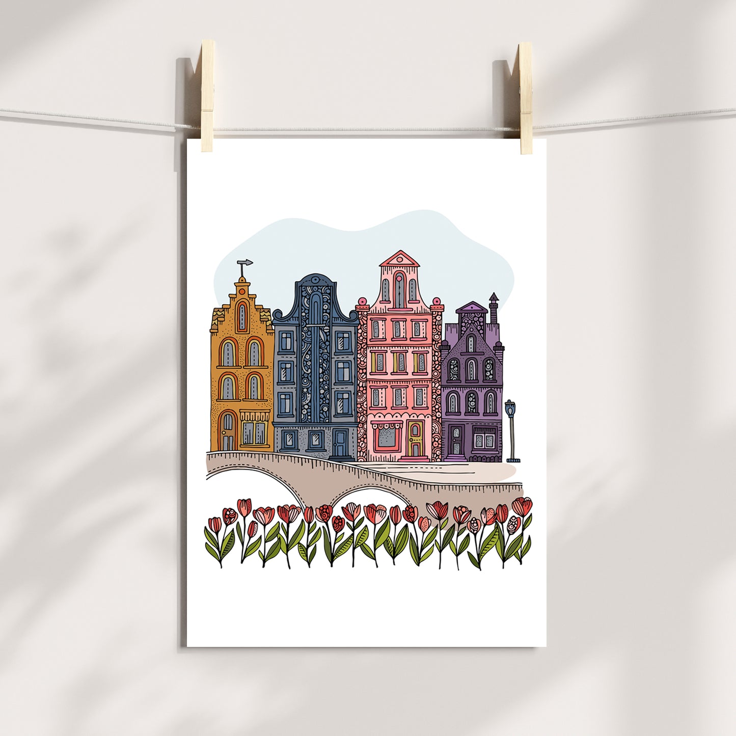 Amsterdam - 2  Art Print | Dutch Canal Houses Wall Art