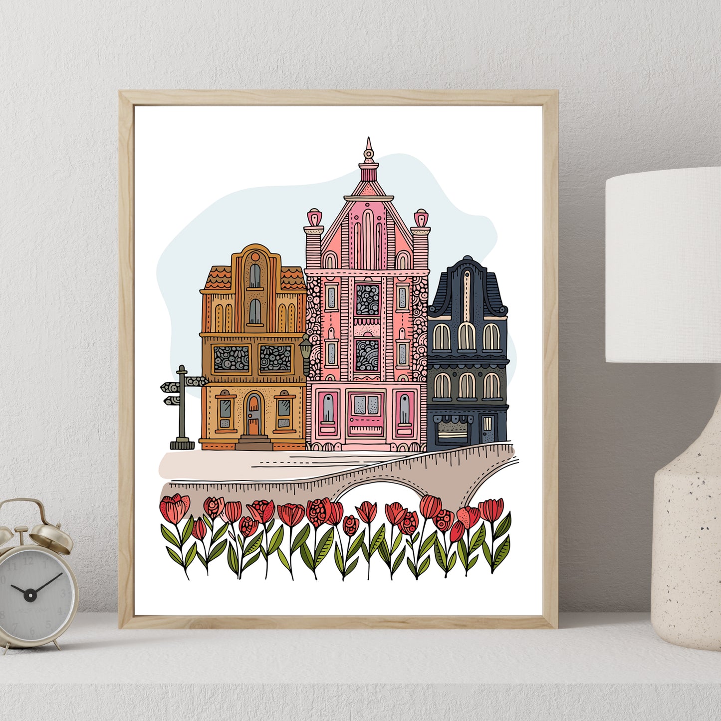 Amsterdam Art Print | Dutch Canal Houses Wall Art
