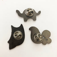 Cute soft enamel pins, Owl Pin, Bird Pin, Elephant pin