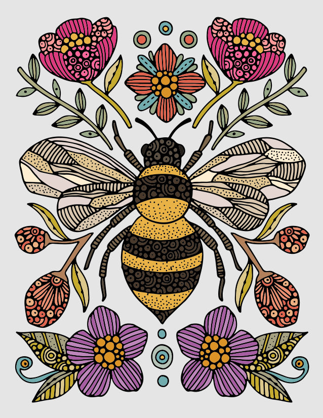 Bee with flowers