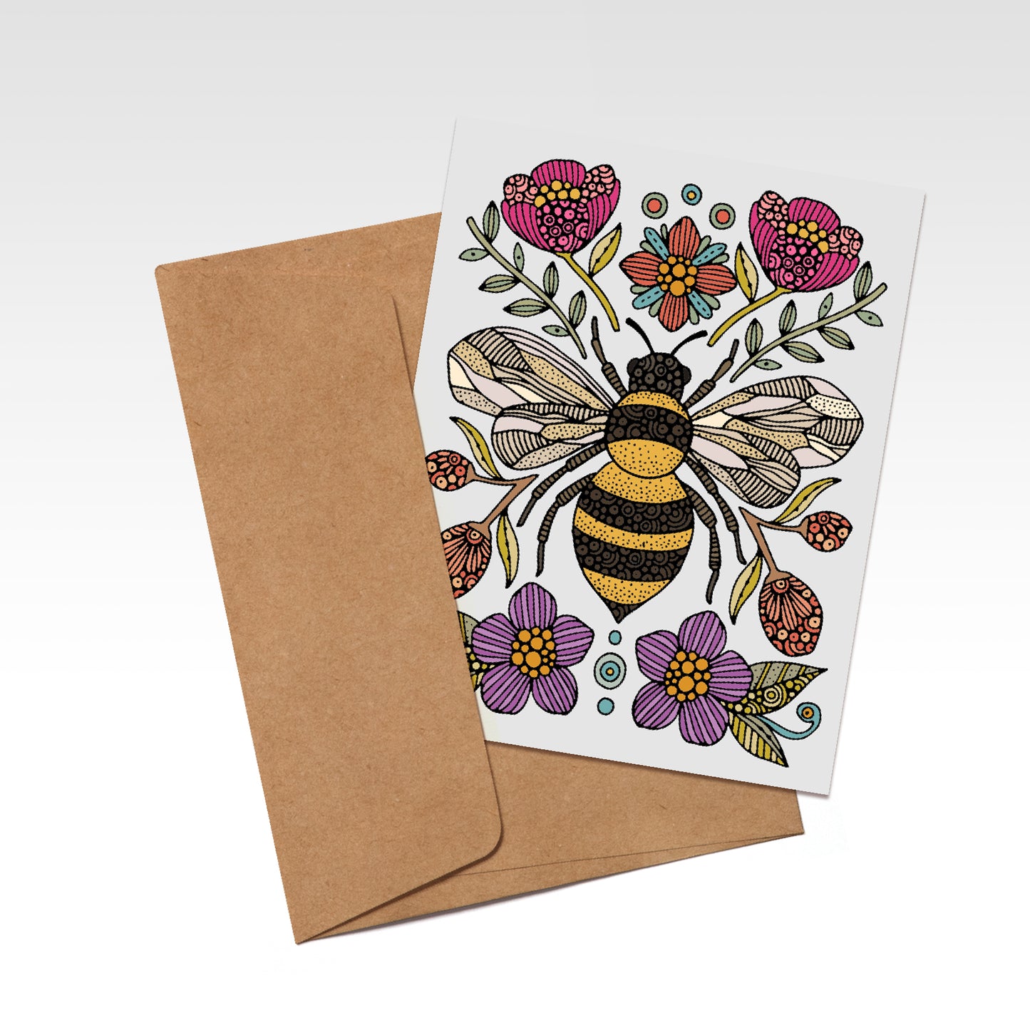 Bee with flowers