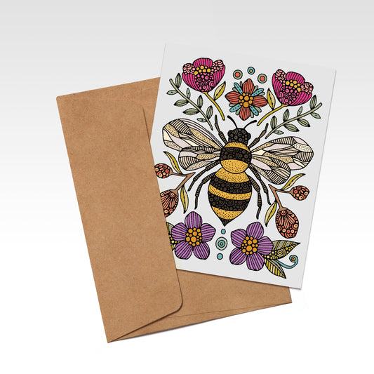 Bee with flowers
