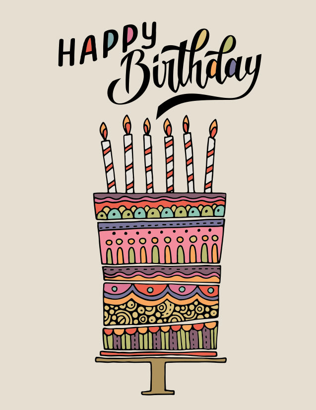 Happy Birthday colorful cake