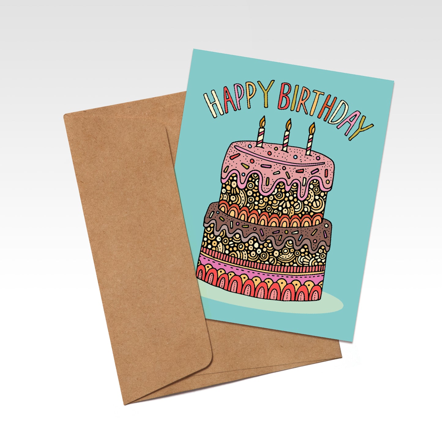 Happy Birthday colorful cake (Copy)
