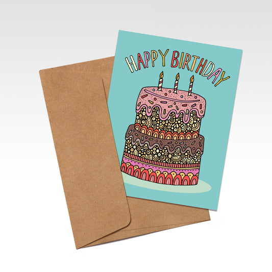 Happy Birthday colorful cake (Copy)