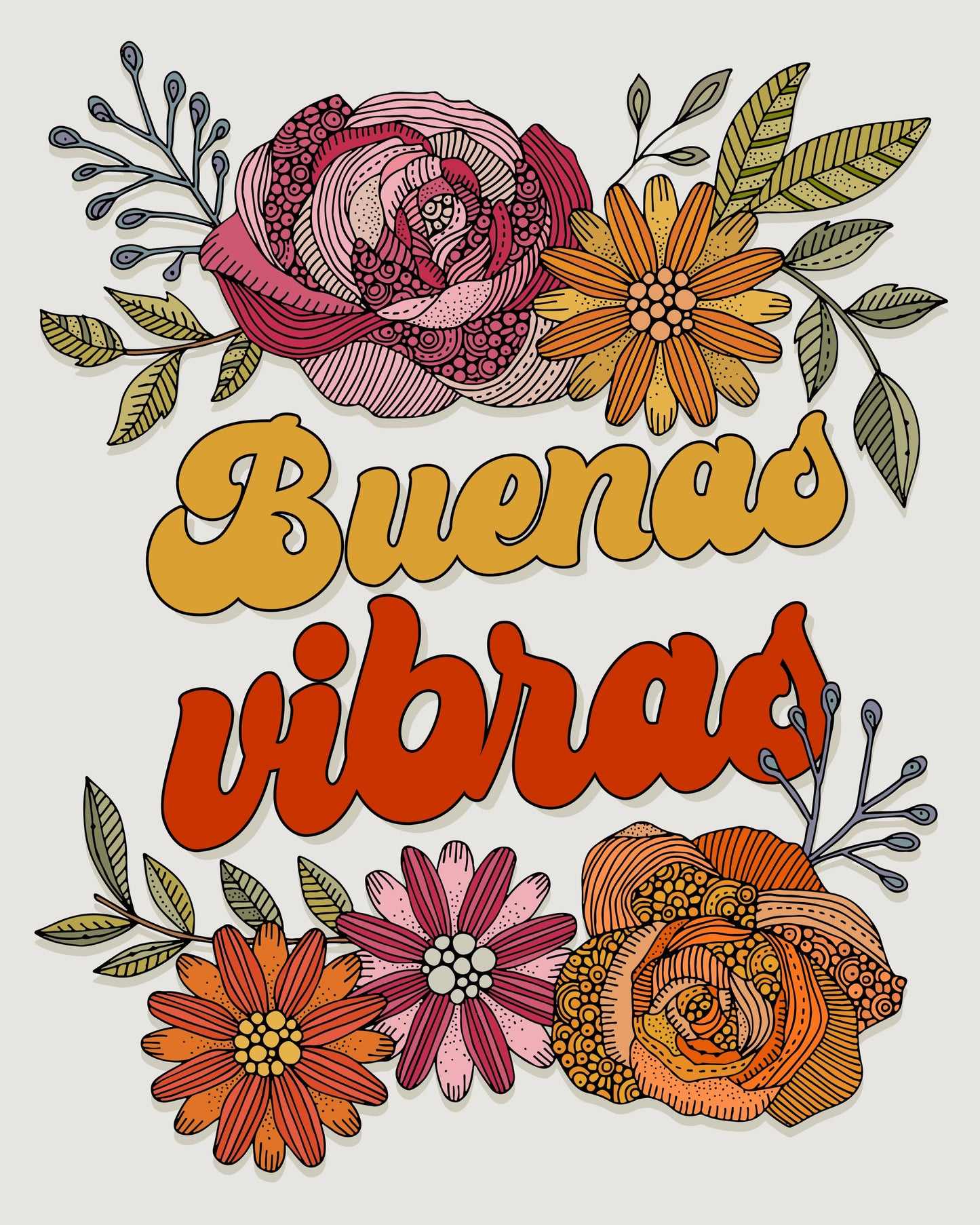 Buenas Vibras | Inspirational Print | Good Vibes Spanish Quote Wall Art | Wall Decor