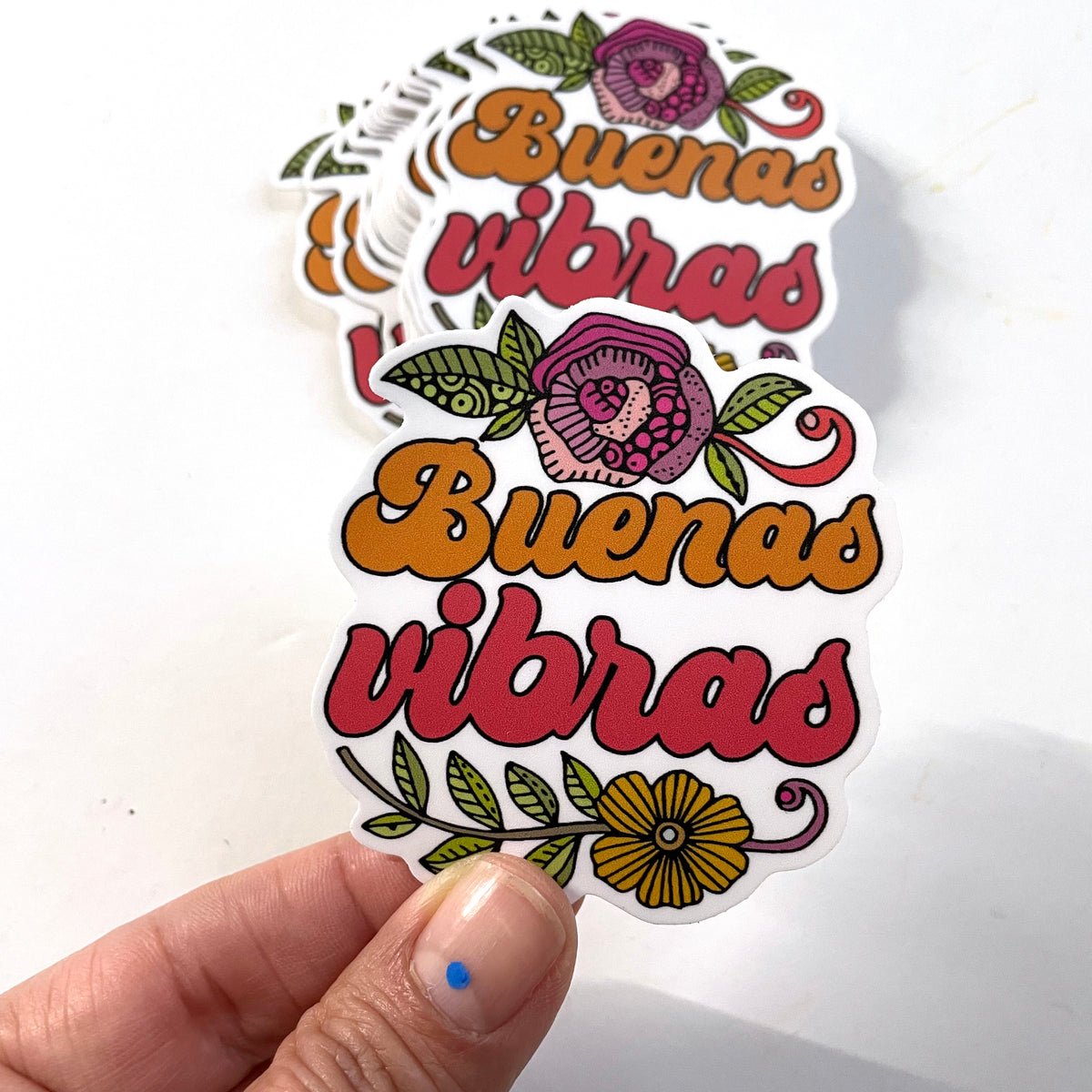 Buenas Vibras - Waterproof Vinyl Sticker, Spanish Phrase, Latina Gift