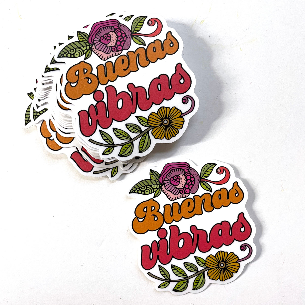 Buenas Vibras - Waterproof Vinyl Sticker, Spanish Phrase, Latina Gift