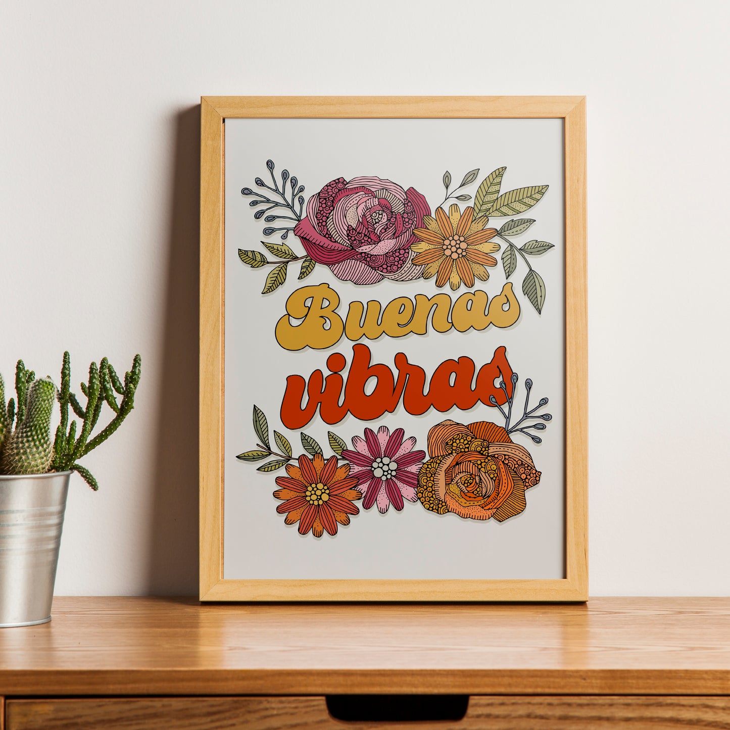 Buenas Vibras | Inspirational Print | Good Vibes Spanish Quote Wall Art | Wall Decor
