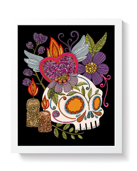 Dia de los Muertos (black background)